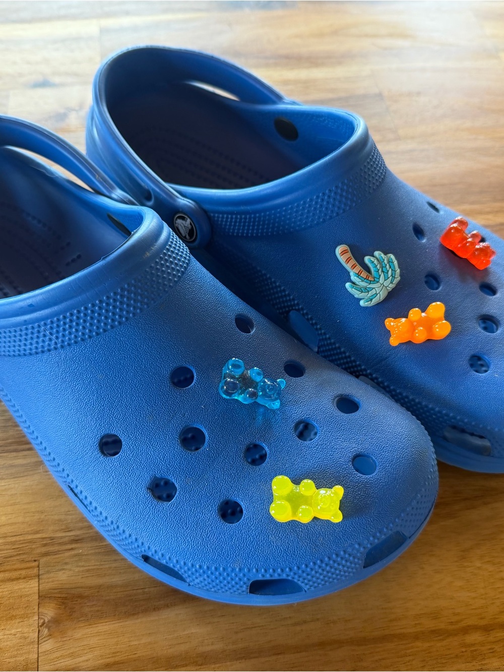CROCS Men’s Blue Slip-On Clogs with Colorful Charms